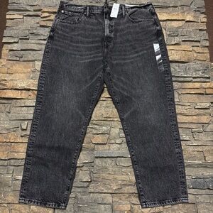 NEW American Eagle 90s Baggy Jeans Men’s 38x30 Gray Stone Wash 90s VTG Black NWT